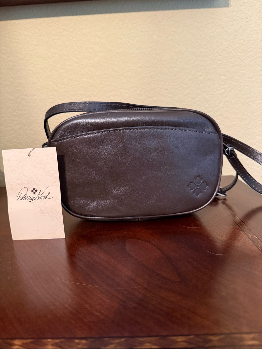 Patricia Nash Chocolate Brown Leather Belt Bag